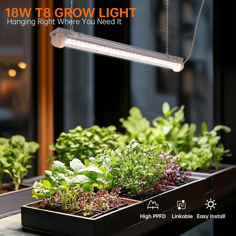 Bstrip T8 Grow Light, 1.4FT 108W (6 x 18W) Plant Lights for Indoor Growing, Full Spectrum with 660nm Red LEDs, 3467K, Ideal for Indoor Plants, Greenhouse, Linkable Design with On/Off Switch, 6-Pack - Image 3